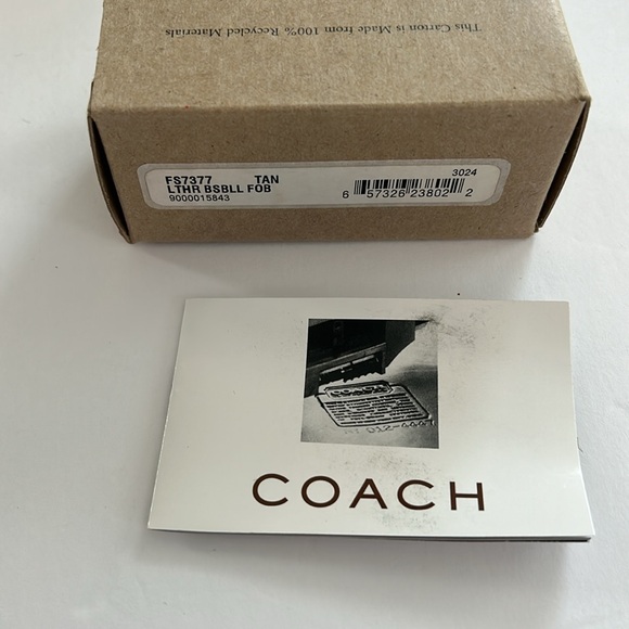 NWT COACH Baseball Keychain Fob Charm-Real
Leather FS7377 - Picture 3 of 5